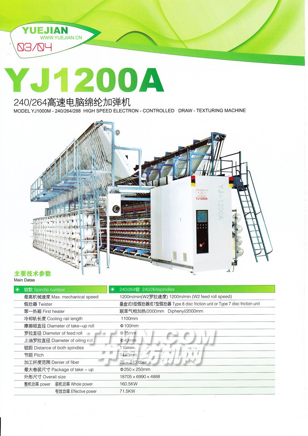 YJ1200A240\264高速电脑绵纶加弹机-越剑