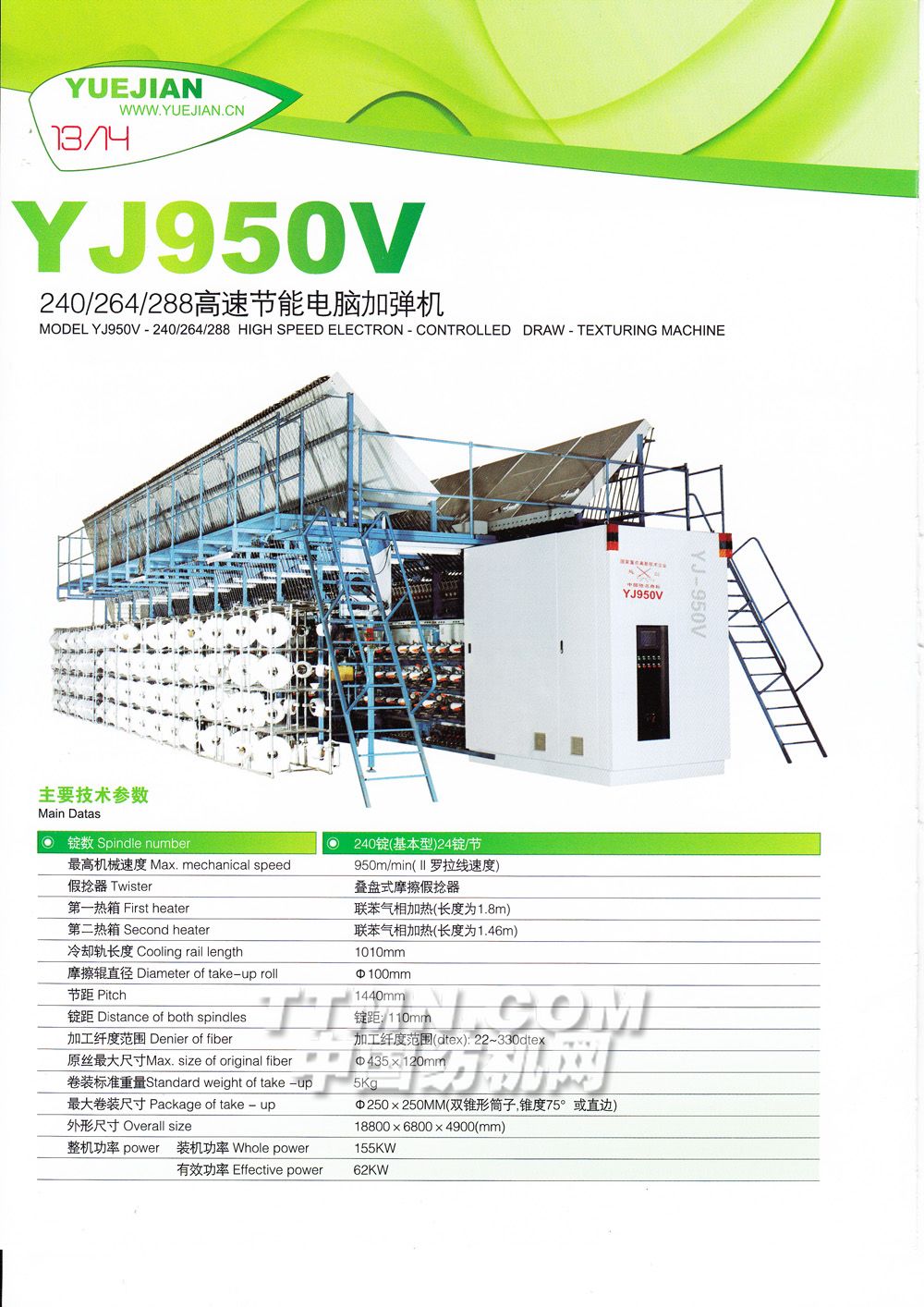 YJ950V240/264/288高速节能电脑加弹机-越剑